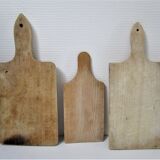 Three vintage solid wood cutting boards