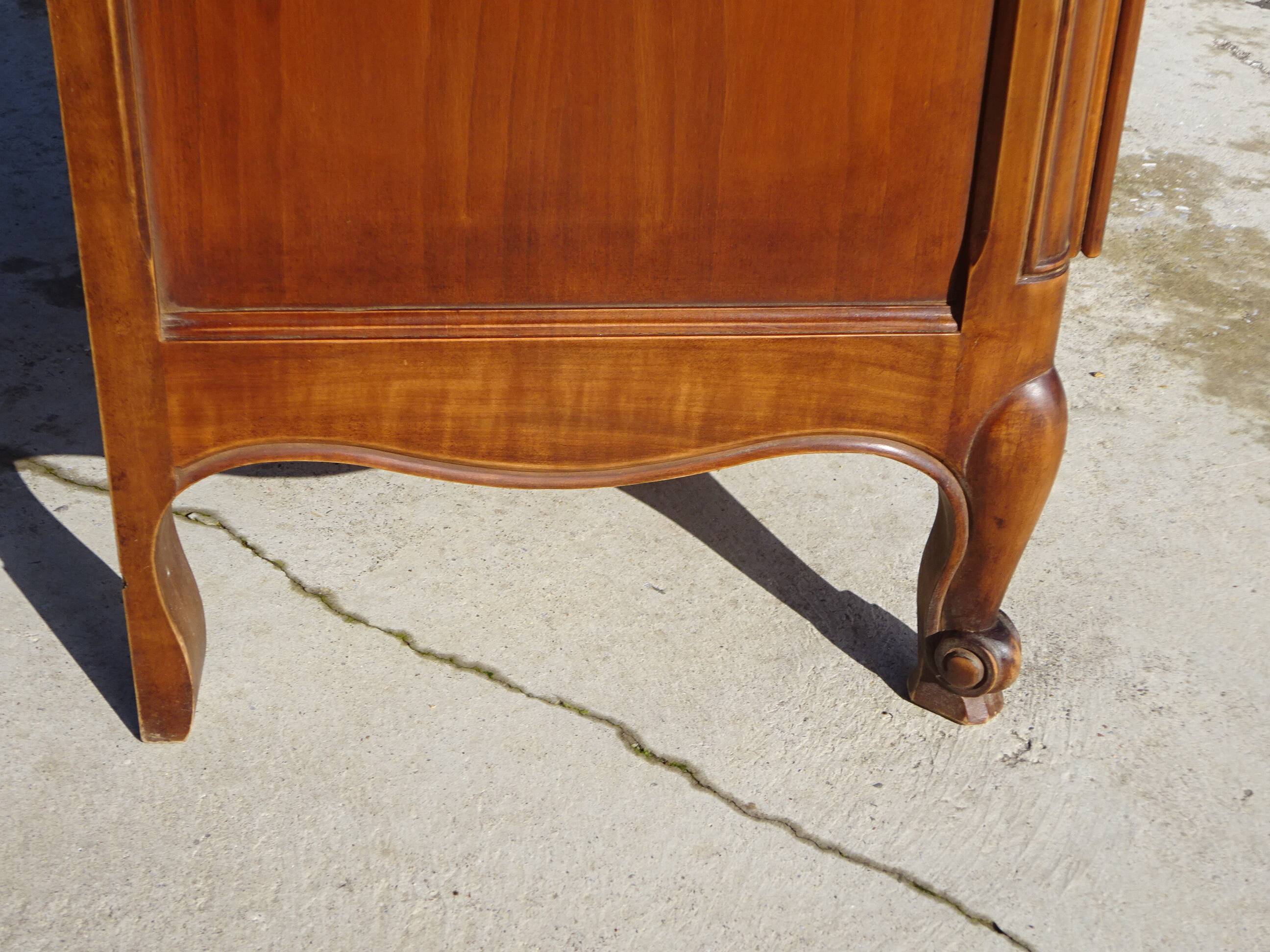 Louis XV style bonnetière in solid cherry wood