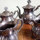 Art Nouveau - Coffee or tea service "W" - silver plated metal - Germany