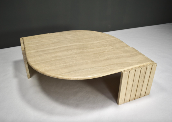Travertine coffee table by Roche Bobois France 1970