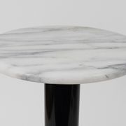 Postmodern pedestal table / plant stand in white Carrara marble, Italy, 1980s