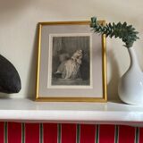 Antique print of the nineteenth gilded frame - maternity - period lithograph