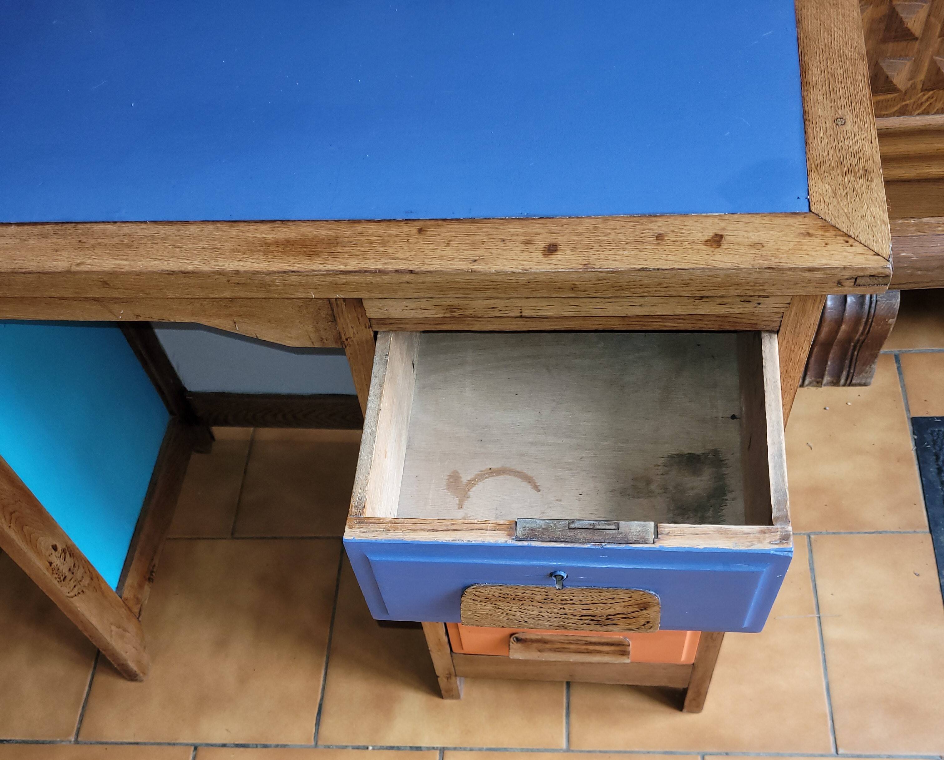 Children's desk 1950 - 1960 with extension and shelf