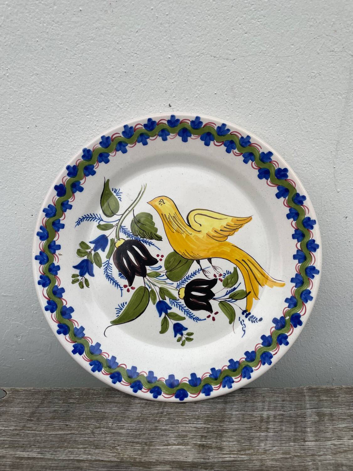 Grande assiette murale oiseau