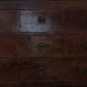 Antique commode with 3 drawers in Empire/Restoration style, with bronze corded handles.