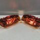 A set of wall lamps in amber-colored glass from Danish Vitrika, 1970s