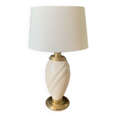 Beige and gilded ceramic lamp Robert de Schuytener