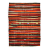 6x9 Red Brown Mid Century Modern Vintage Rug, 191x274Cm