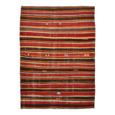 6x9 Red Brown Mid Century Modern Vintage Rug, 191x274Cm