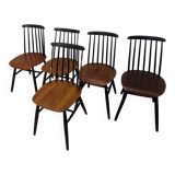 Set of 5 Tapiovaara chairs model Fanett