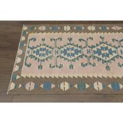 1970s Vintage Turkish Oushak Handmade Wool Cotton Pink Runner Rug 93x176