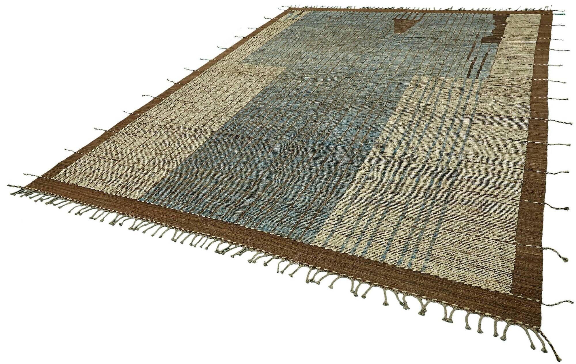 Handwoven Tribal One of a Kind 286 cm x 380 cm Brown Wool Carpet