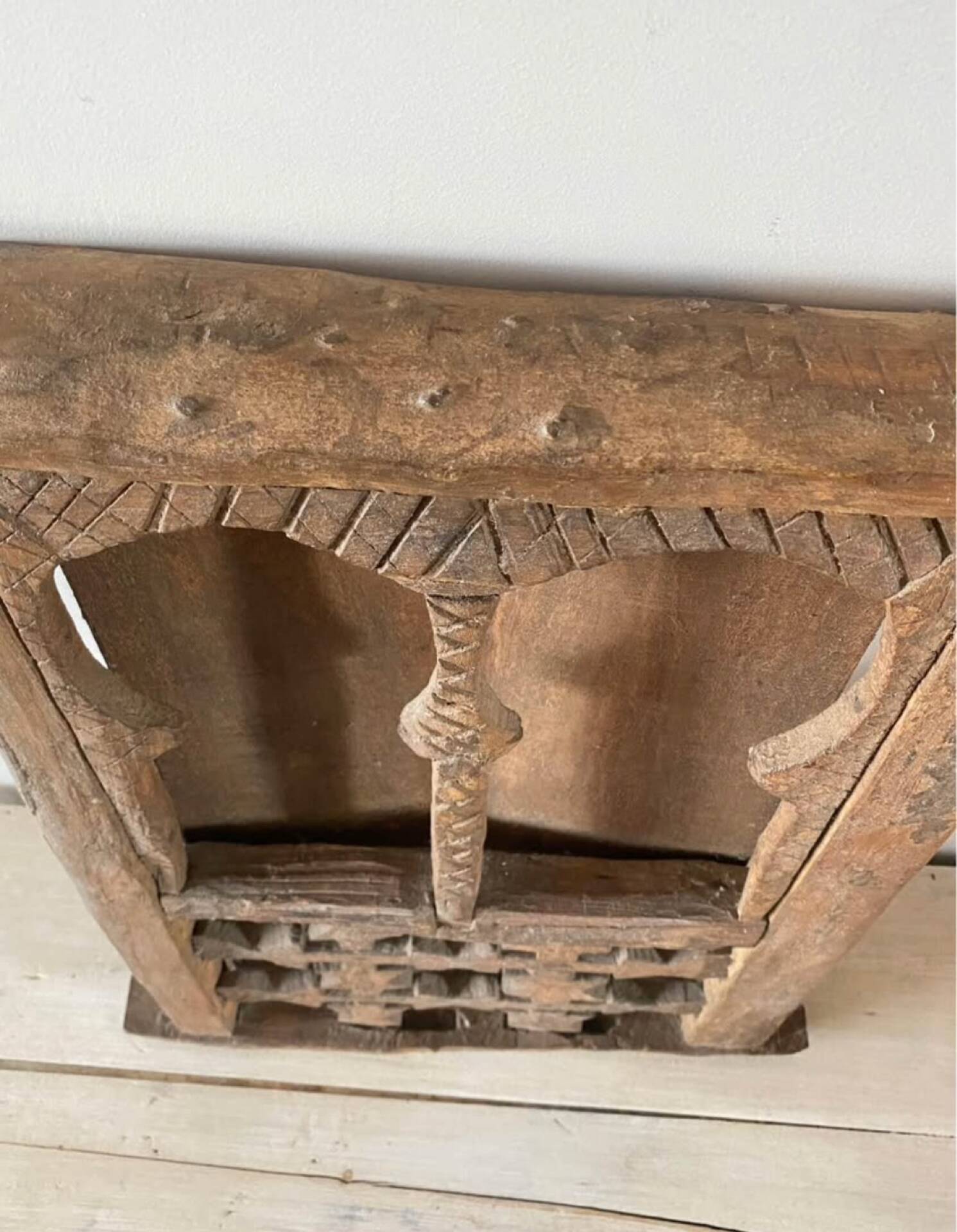 Window of an ancient Kasbah in carved solid wood – Berber craftsmanship