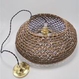 Braided wood pendant lamp
