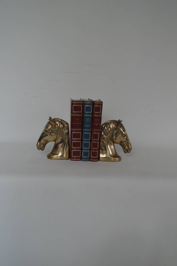 Brass horse bookends