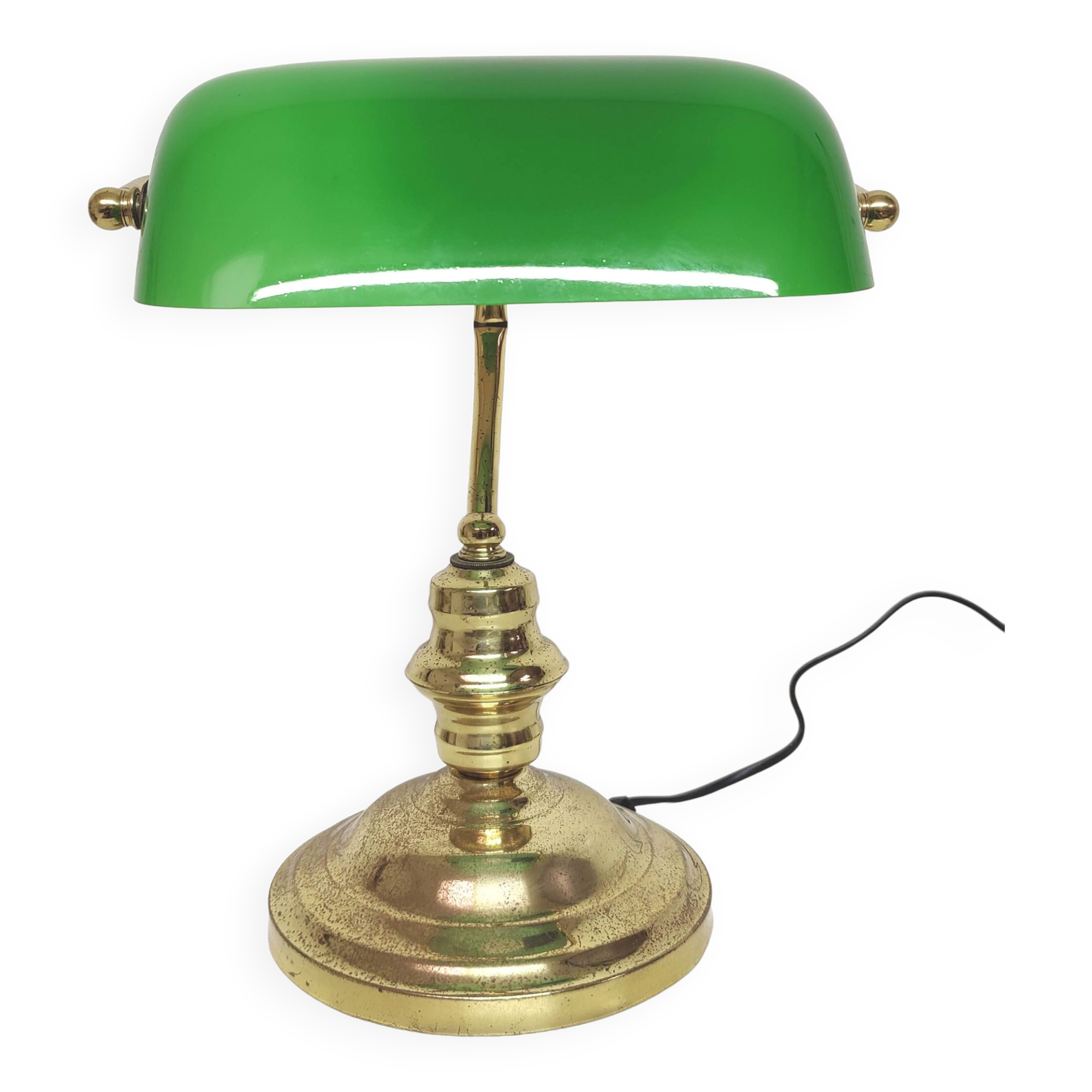 Banker lamp notary golden opaline green