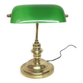 Banker lamp notary golden opaline green