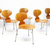 Six Chaises Ant en Teck par Arne Jacobsen pour Fritz Hansen