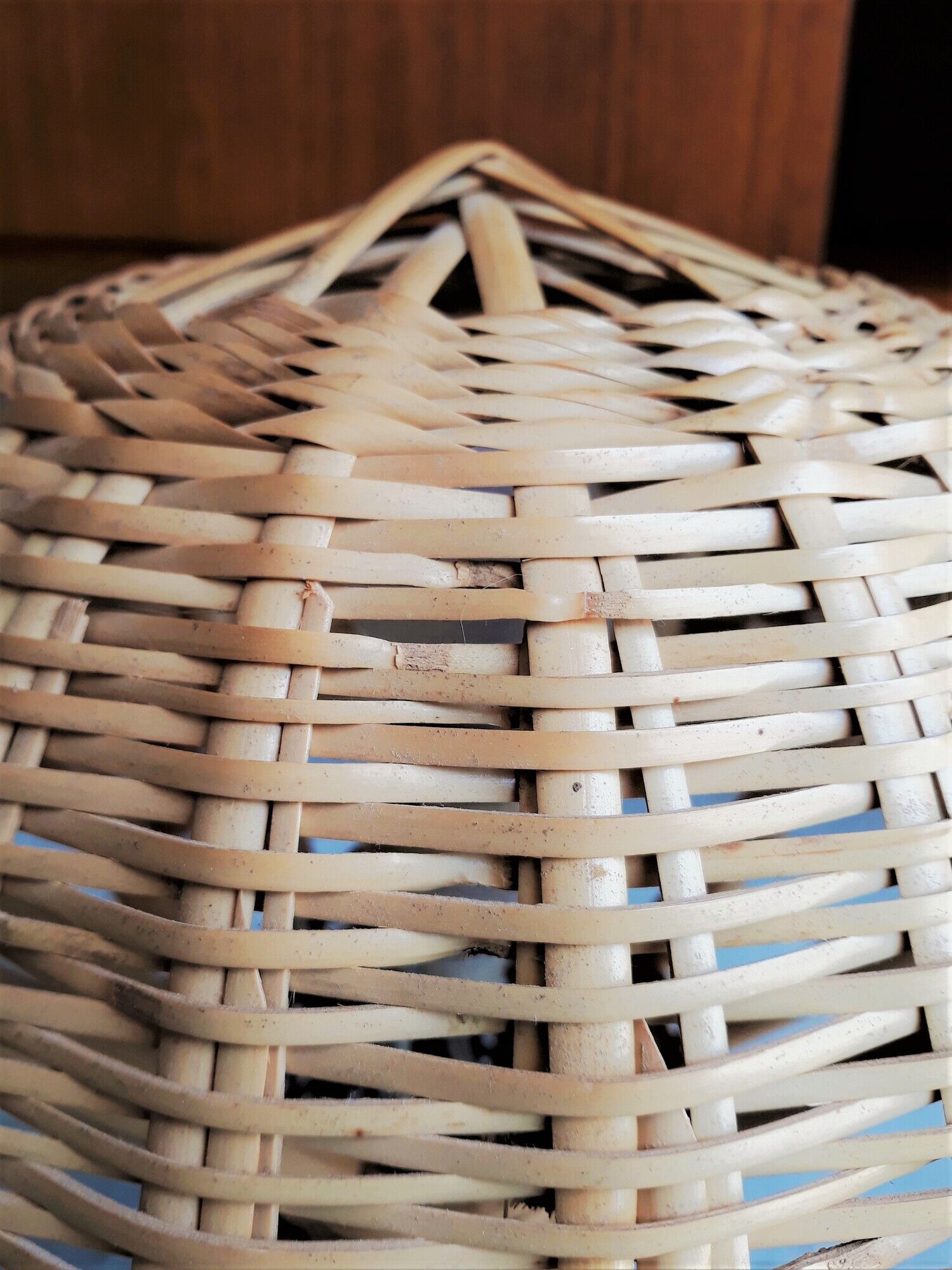 Rotin Lamp / Wicker Bedside Lamp / Mushroom-shaped Lamp / Bamboo / Vintage 1960 / Mid-Century
