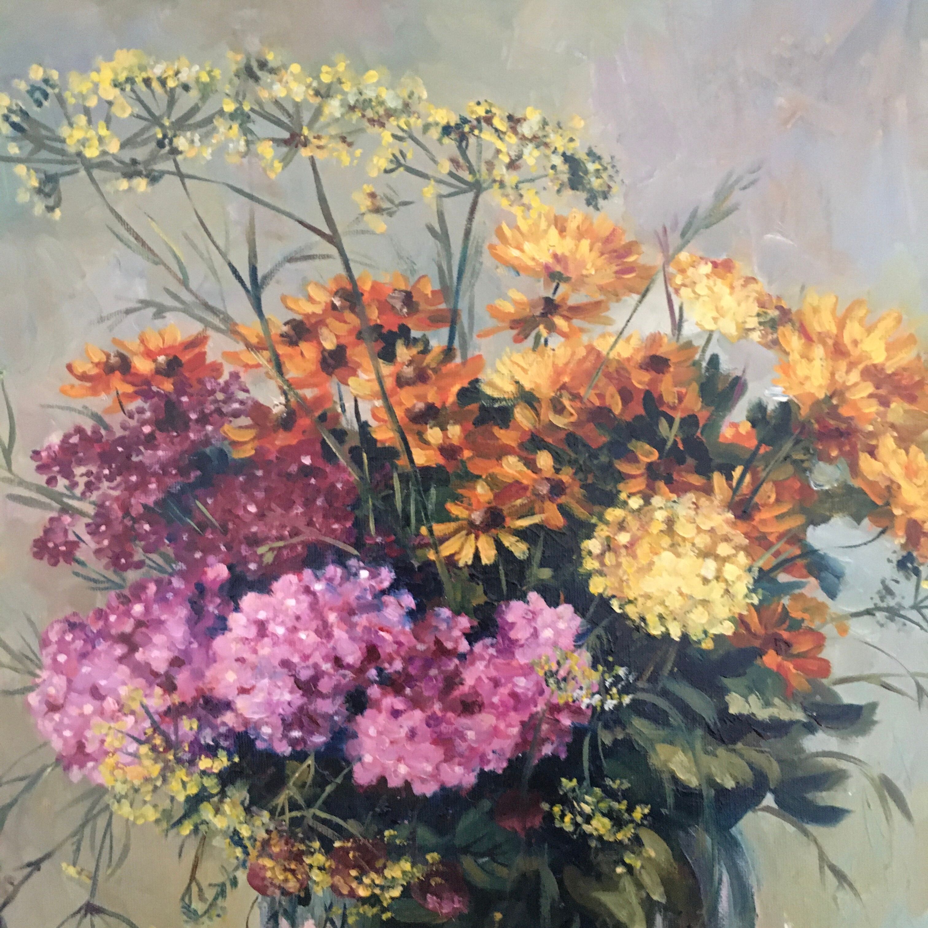 Painting flowers and fruits