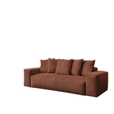 Canapé droit velours côtelé Terracotta