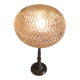 Table lamp in gilded brass and amber glass - mid 20th century.