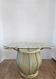Dining table with a floral design in rattan, 1970.