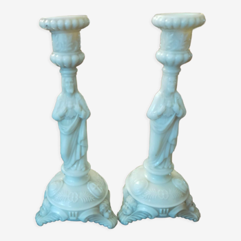 Bougeoirs anciens en porcelaine