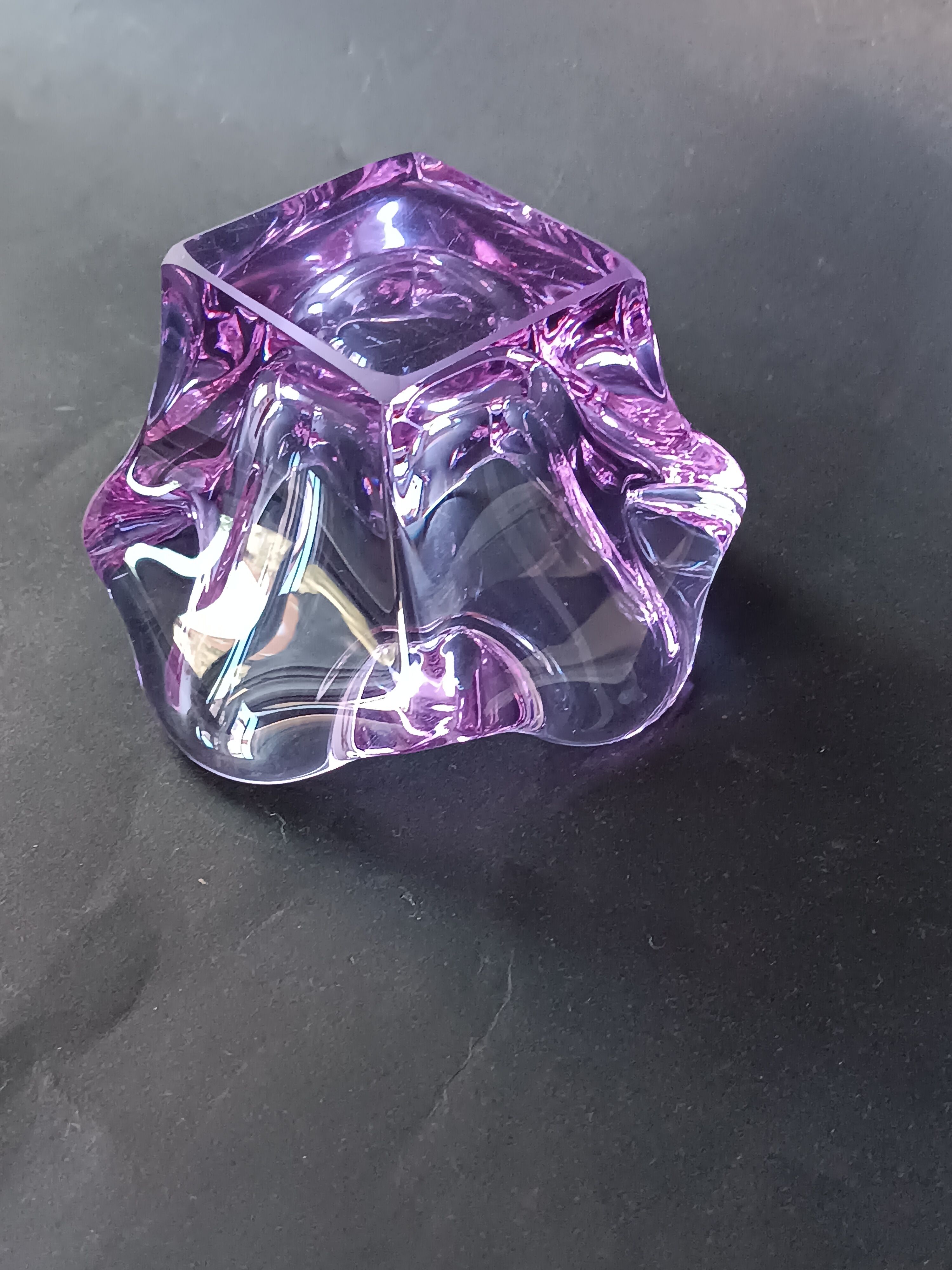 Cendrier en verre de Murano violet 1970