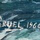 Tableau HSP "Belle-Ile - cave of the apothecary" Marine signed 1960