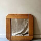 Large oak mirror in the style of a revival house, 1970s design.