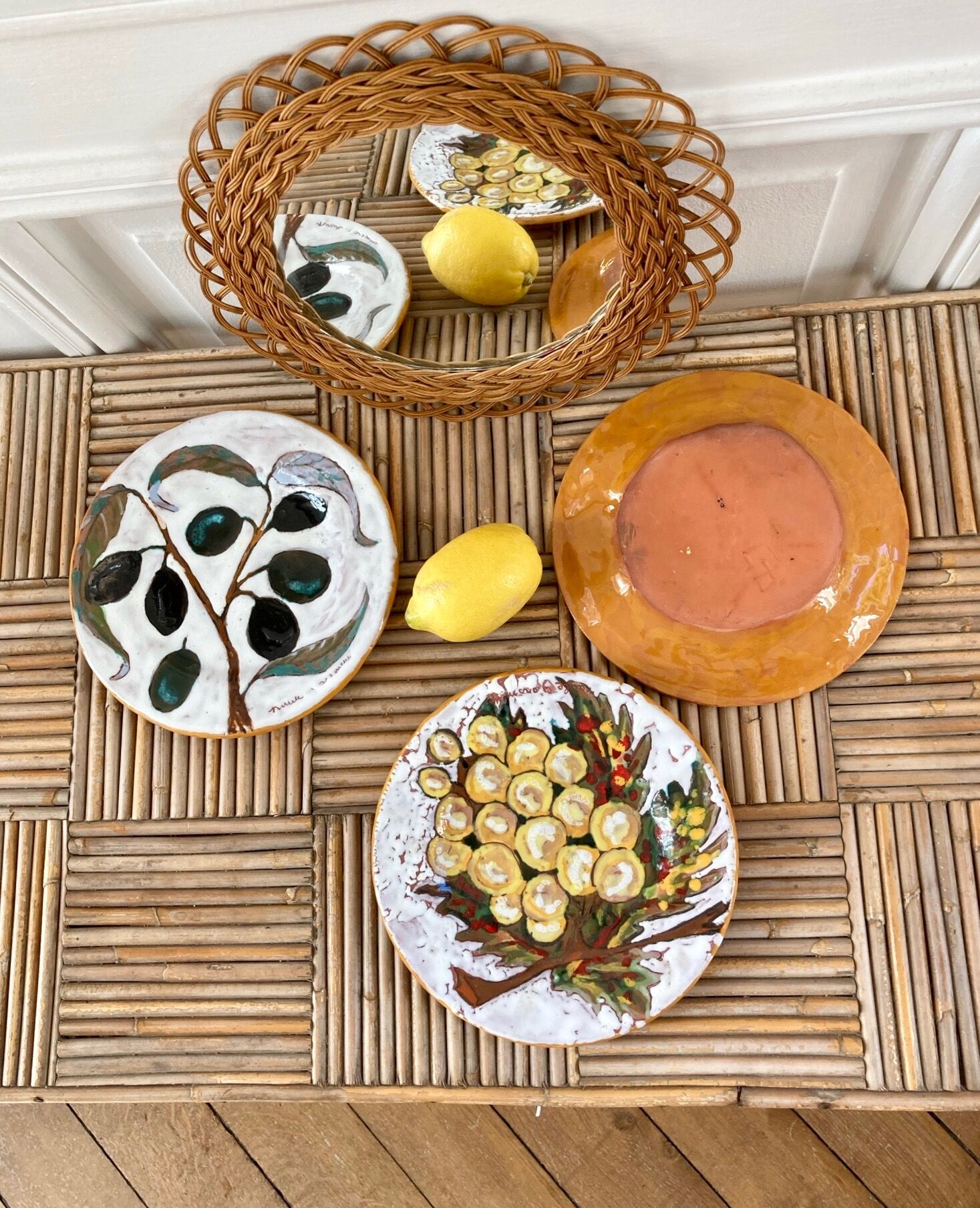 Glazed terracotta dessert plates