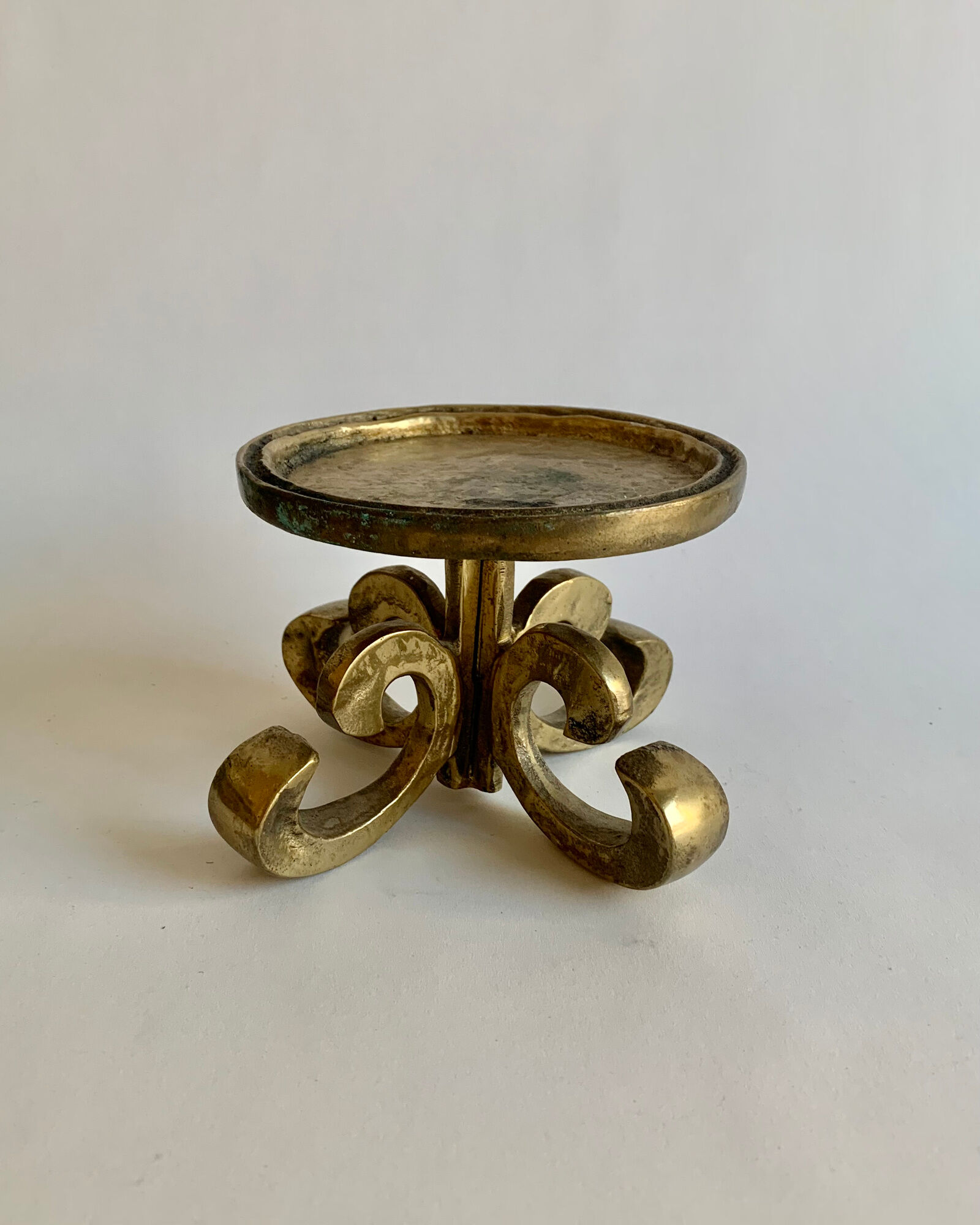 Bougeoir en bronze brutaliste années 1970