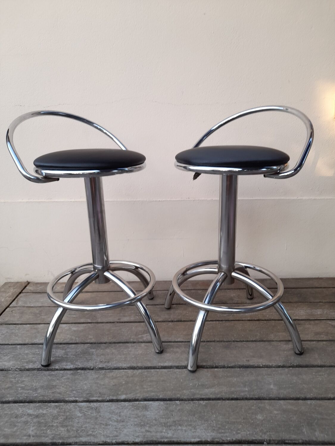 Duo de tabourets bar chromés Effenrenza Italie