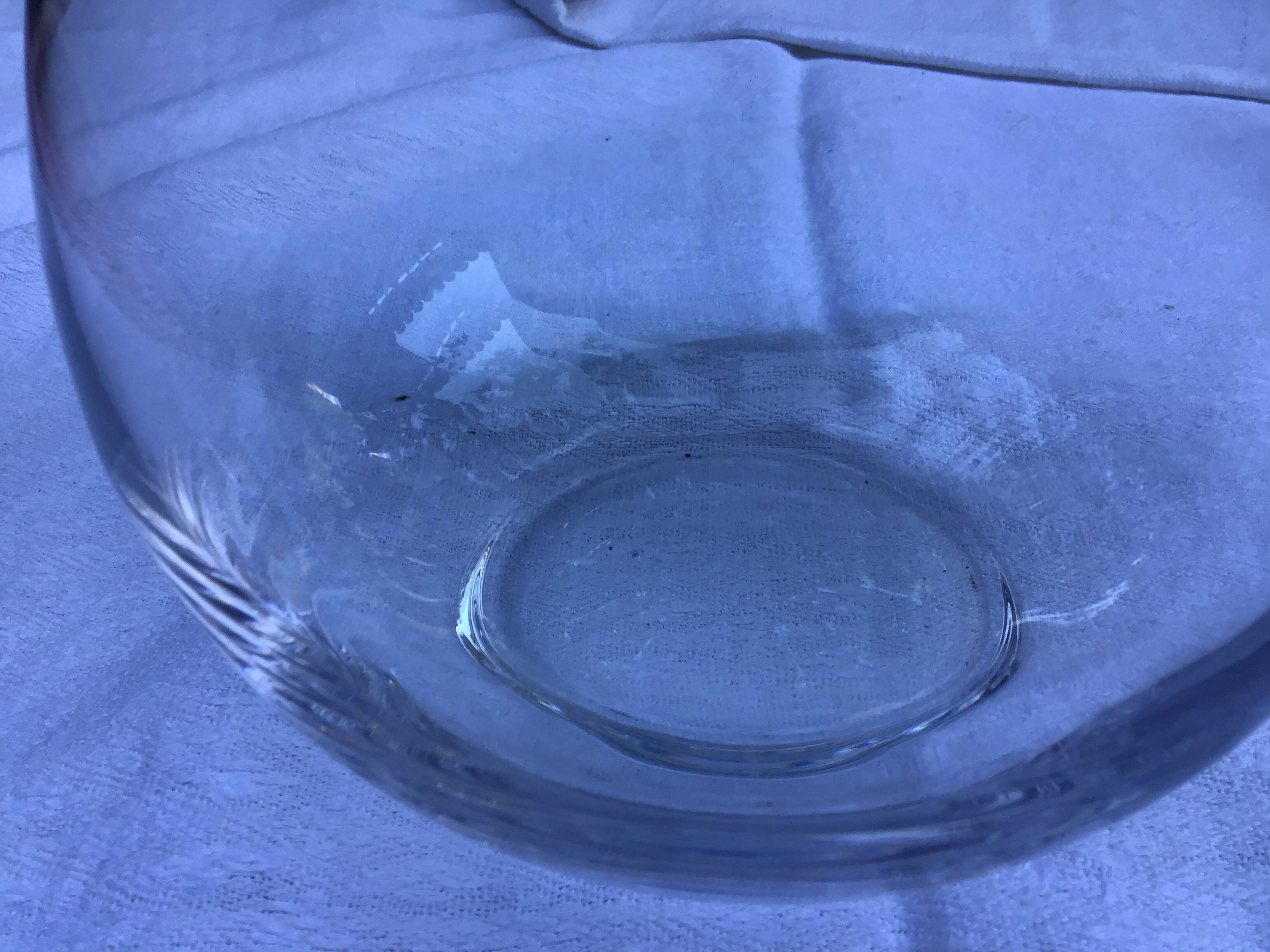 Art Deco carafe in silver metal and blown glass