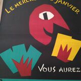 Affiche ancienne loterie nationale de Grove 1955