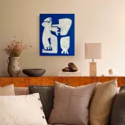 Peinture sur toile "Happy men" off-white