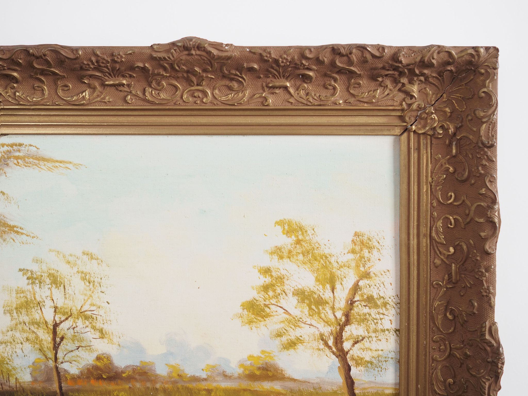 Peinture « The Road by the Pond », design scandinave, années 1970