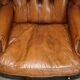 Captain's chair Chesterfield vintage leather with tufted wingback.