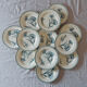 Lot 6 flat plates old iron earth K&G Lunéville Carnations