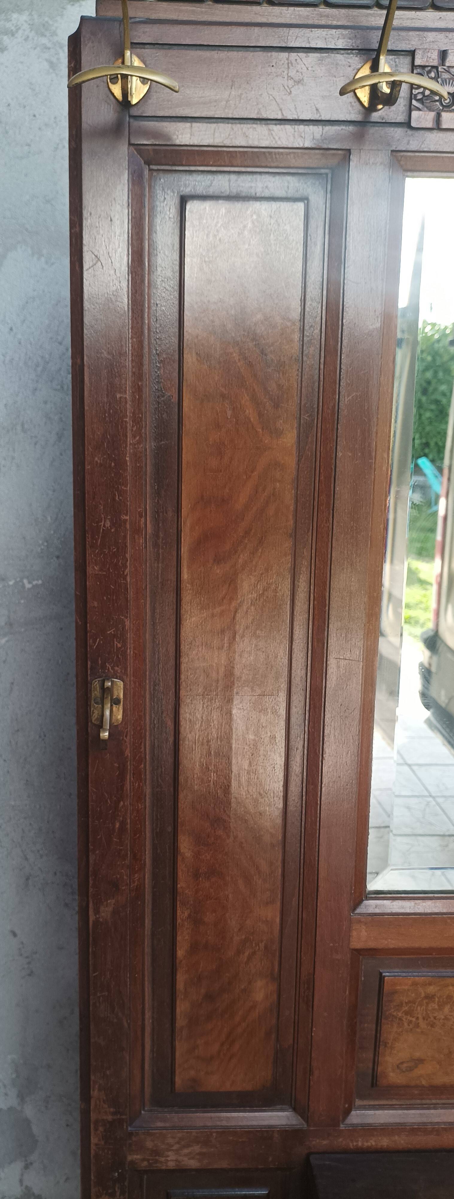 Art Deco coat rack in oak