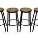 Set of four vintage bar stools - webbing Italian design