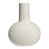 Vase soliflore goutte artisanal en terracotta peint en blanc h:20 d:15