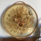 Rattan top and inclusion of dried flowers
