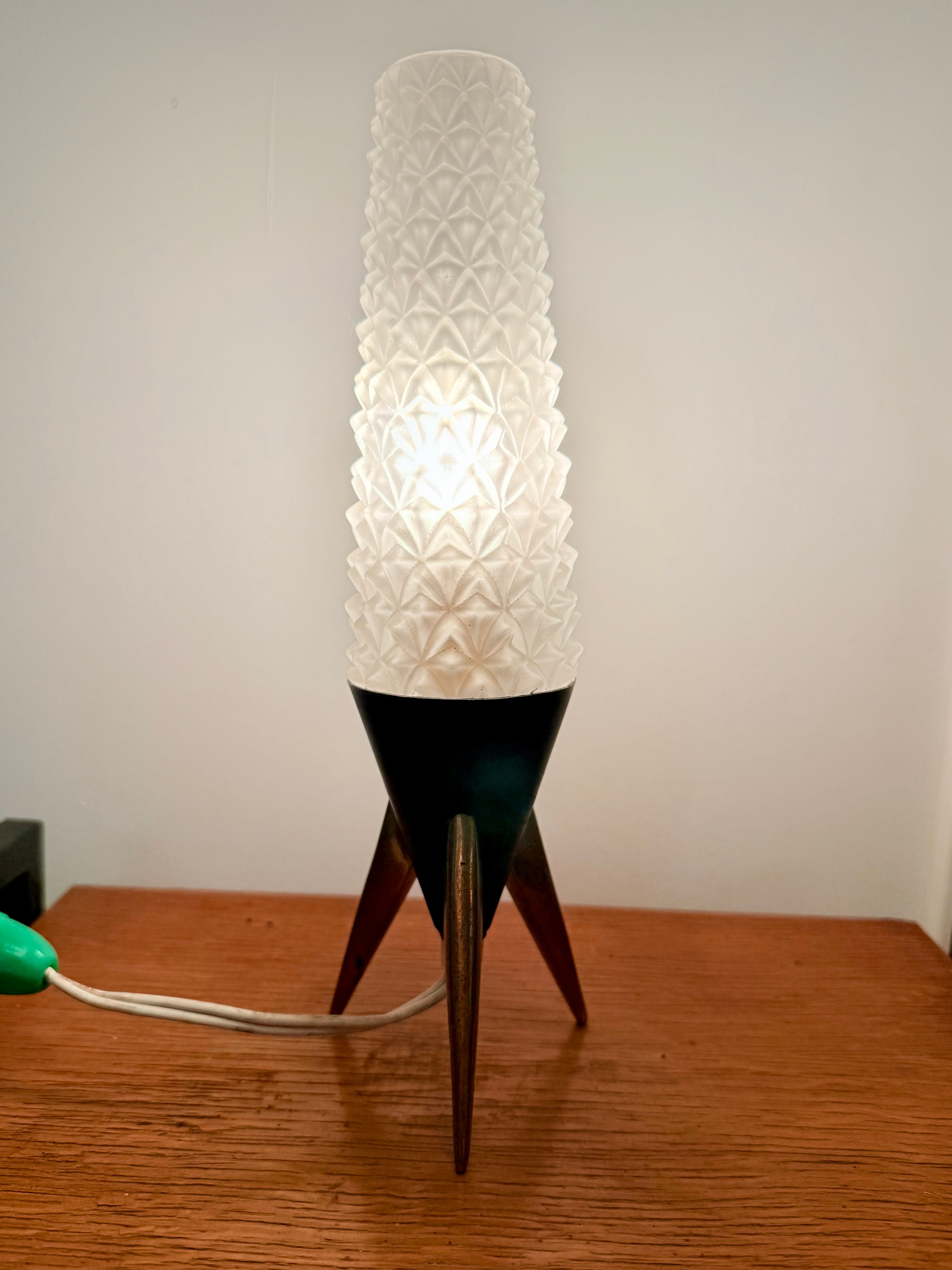 Lampe fusée vintage tripode Space Age
