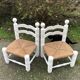 Duo de chaises vintage paillées par Charles Dudouyt.