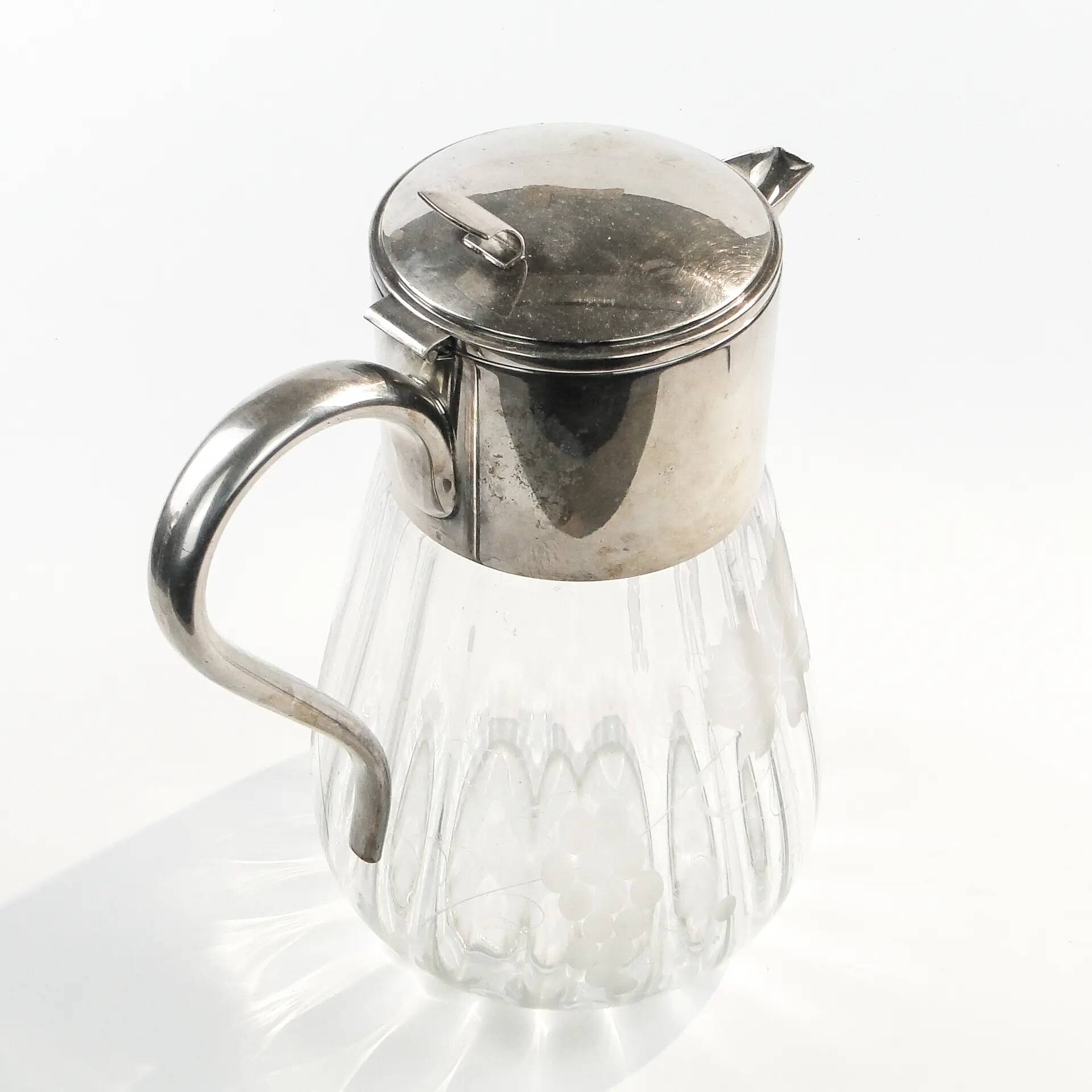 Art Deco wine jug, glass, Germany, 1920s
