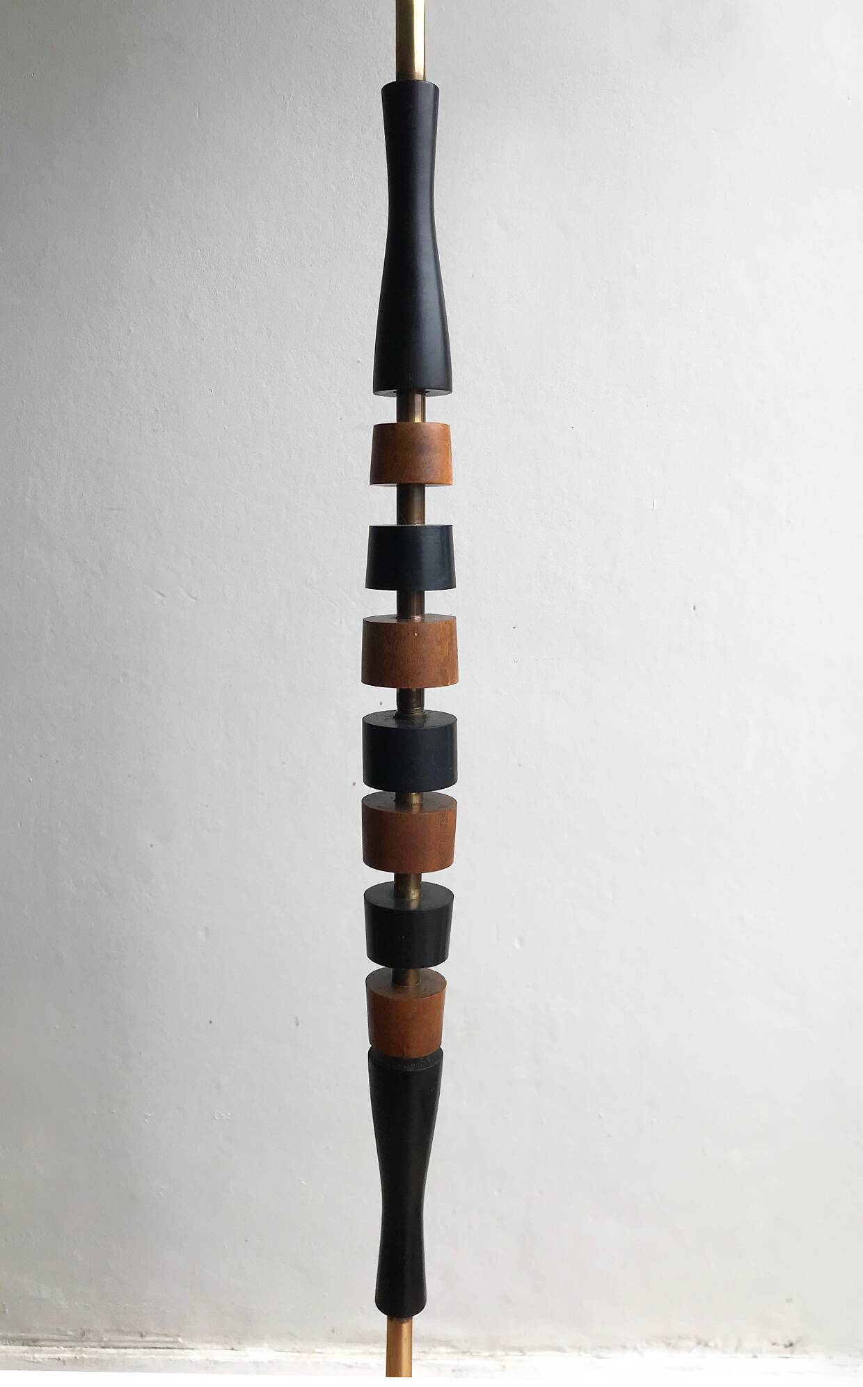 Scandinavian teak and brass floor lamp 1960