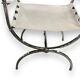 Maison Jansen Set of 4 armchairs Emperor Savonarola White leather and chromed metal