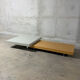 Jeu de 2 tables basses design Molteni&C, bois clair et laqué gris p